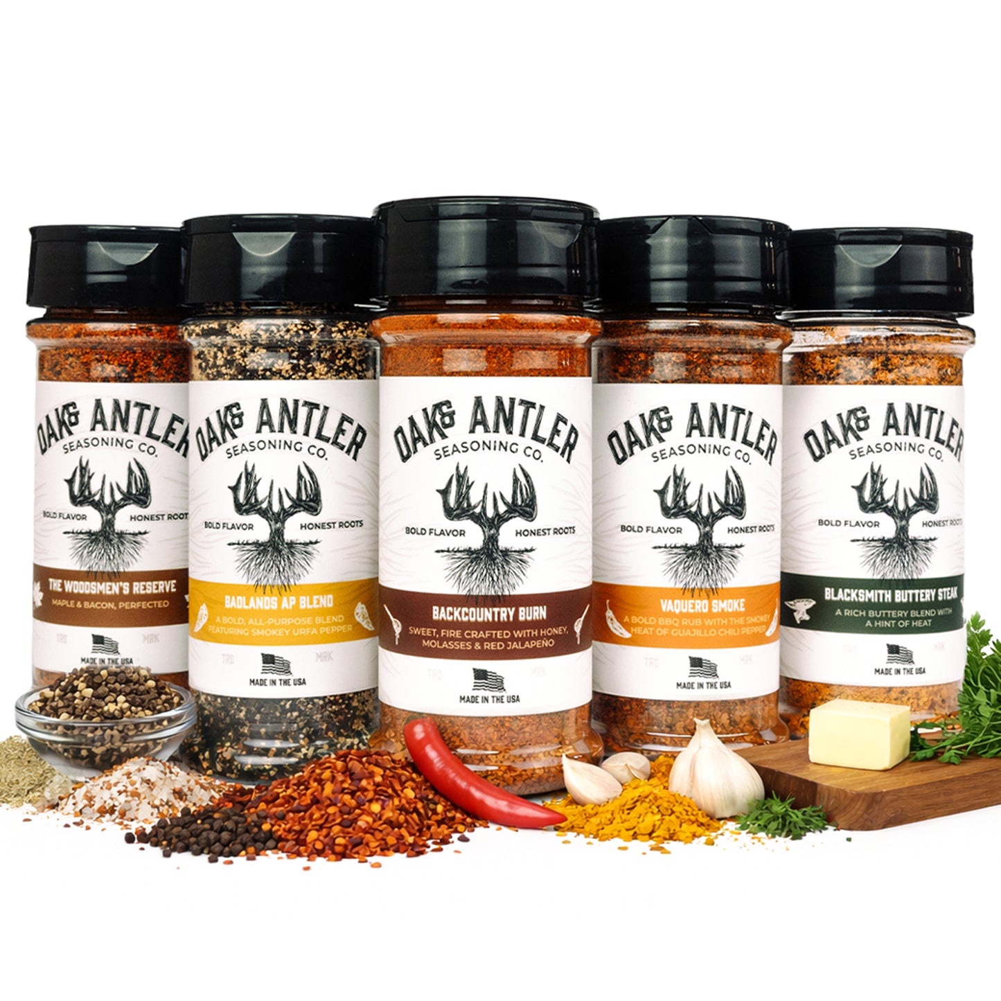 Oak & Antler 5-Blend Seasoning Bundle